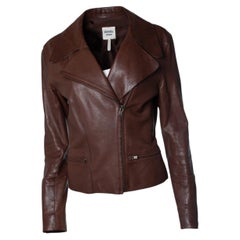 Hermes, leather biker jacket in brown