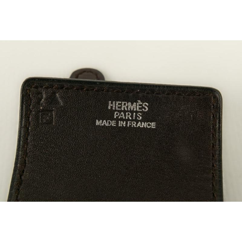 Hermès Leather Bracelet in Dark Brown Leather For Sale 3