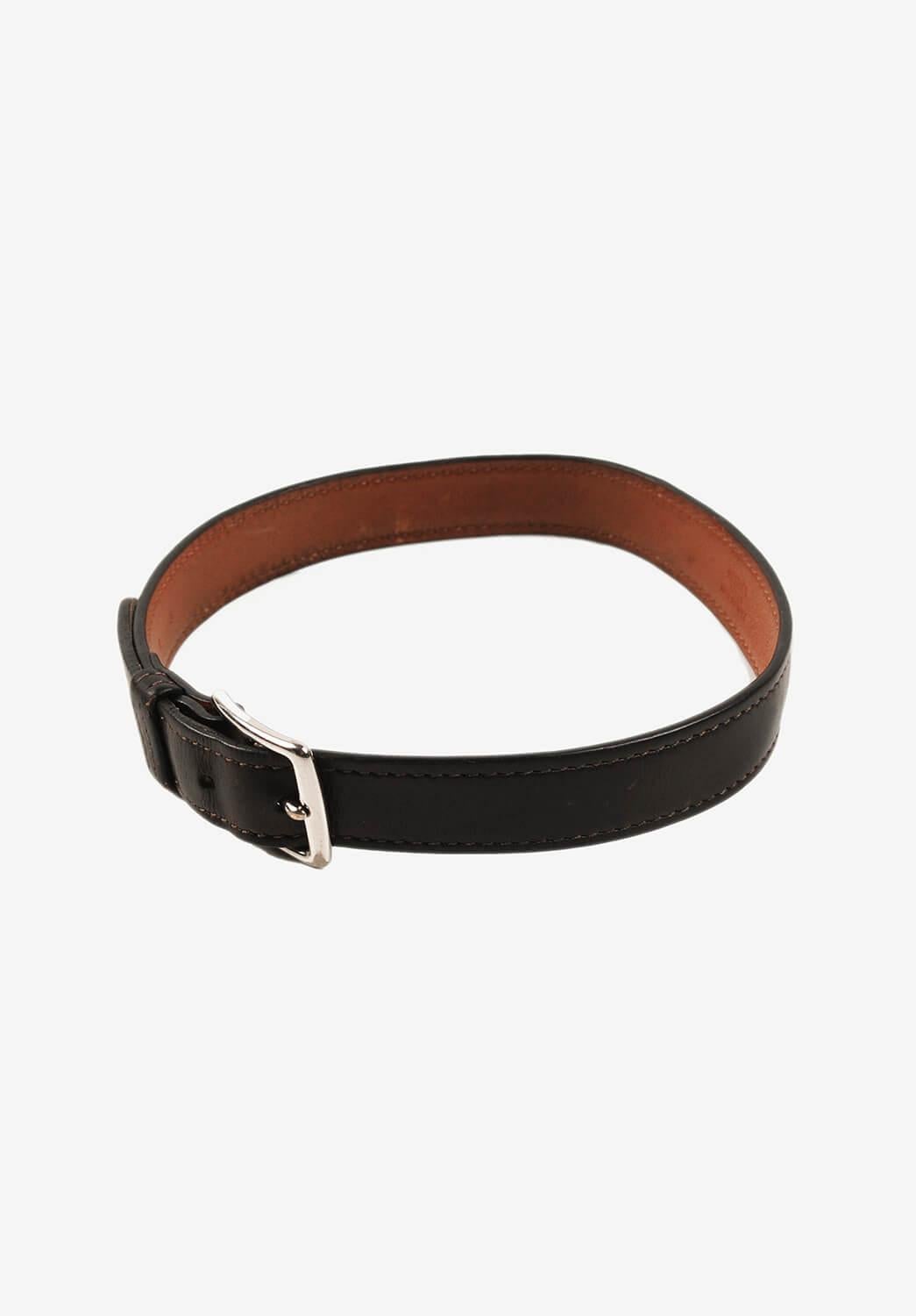 Hermes Leather bracelet for men or women
Color: Brown
(An actual color may a bit vary due to individual computer screen interpretation)
Material: leather
Tag size: Medium
This belt is great quality item. Rate 8.5 of 10, very good used
