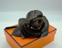 Hermès - Leather Brooch "rose"