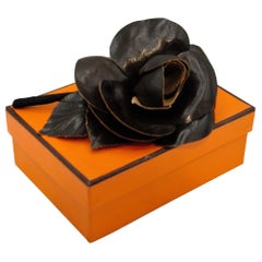 Hermès - Leather Brooch "rose"