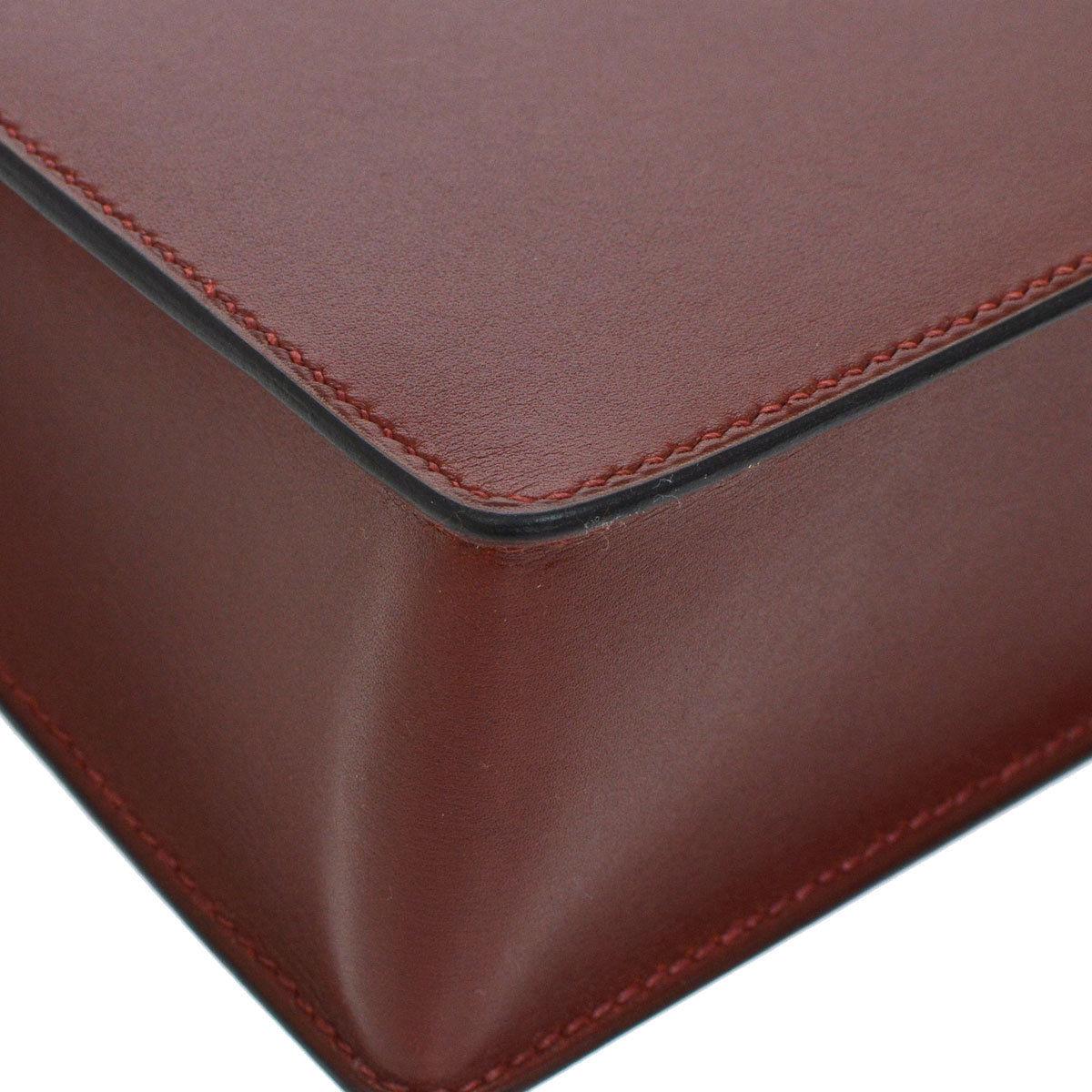 Hermes Leather Burgundy Wine Small Mini Top Handle Satchel Bag in Box 1