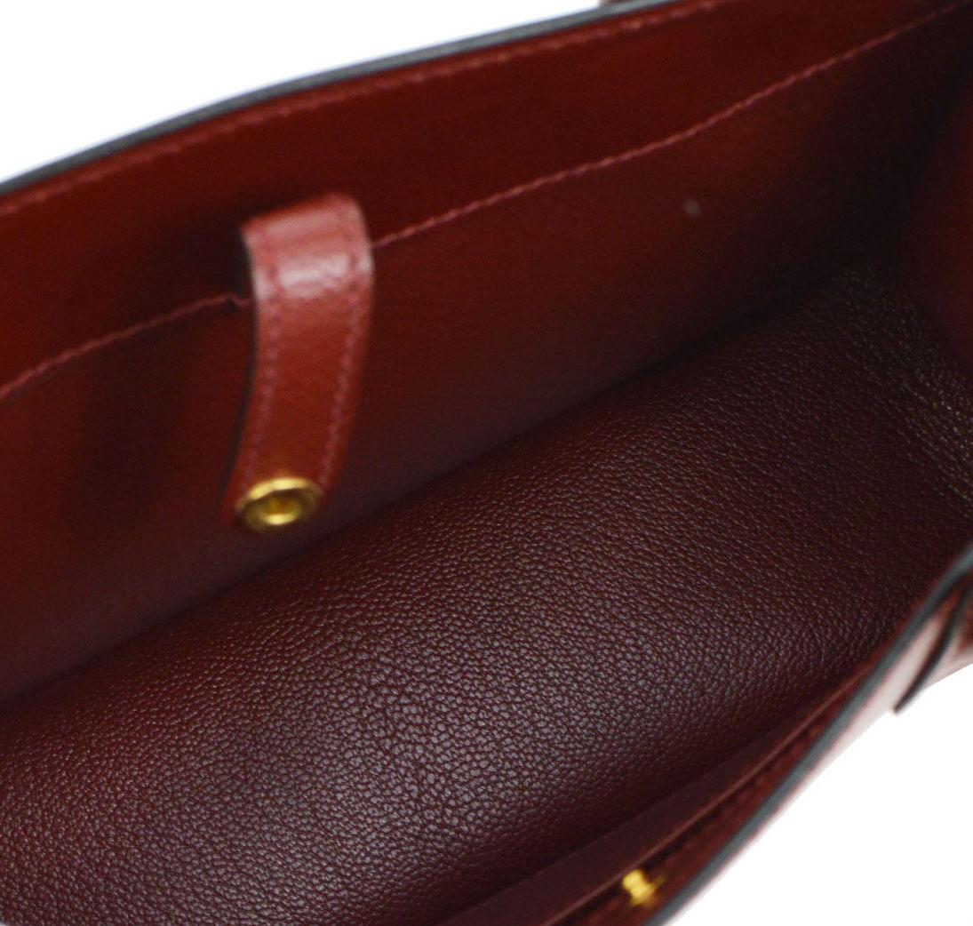 Hermes Leather Burgundy Wine Small Mini Top Handle Satchel Bag in Box 2