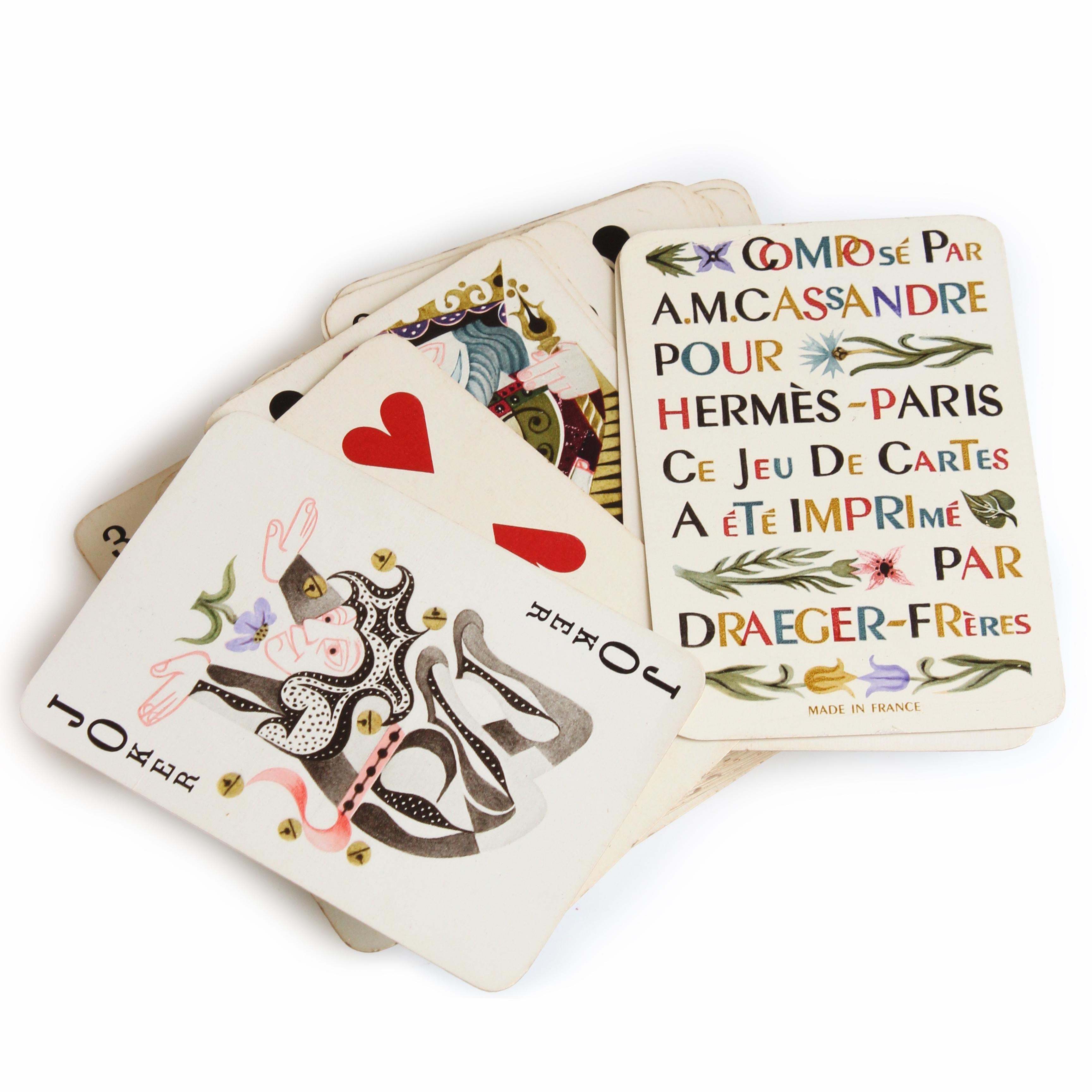 Hermes Leder Kartenspiel Etui mit Leder gebundenen pad + Spielkarten Vintage im Angebot 13