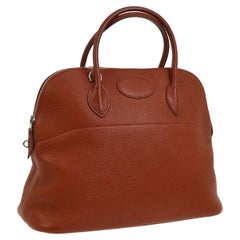 Hermes Leather Carryall Top Handle Satchel Tote Bag