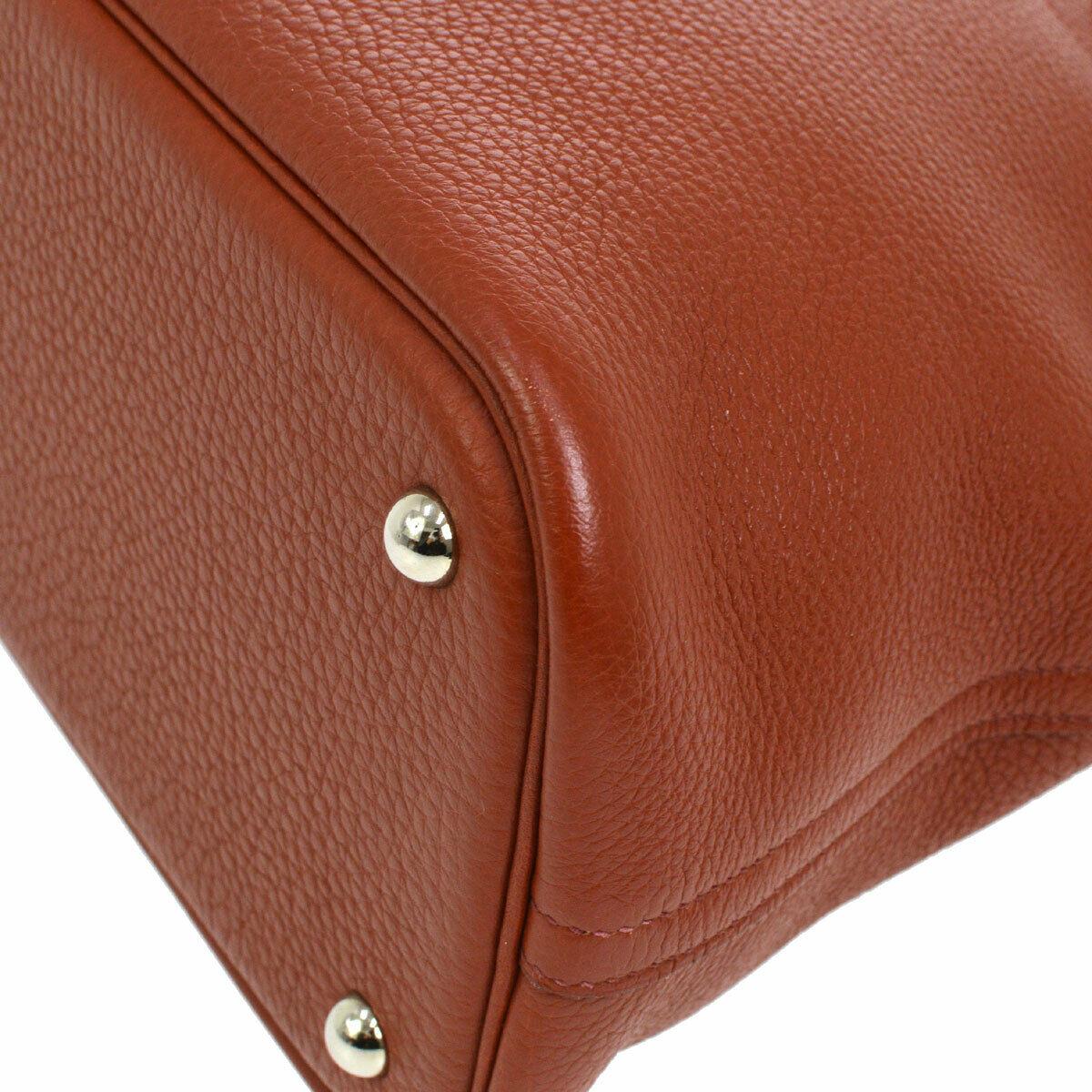 Women's Hermes Leather Carryall Top Handle Satchel Tote Bag