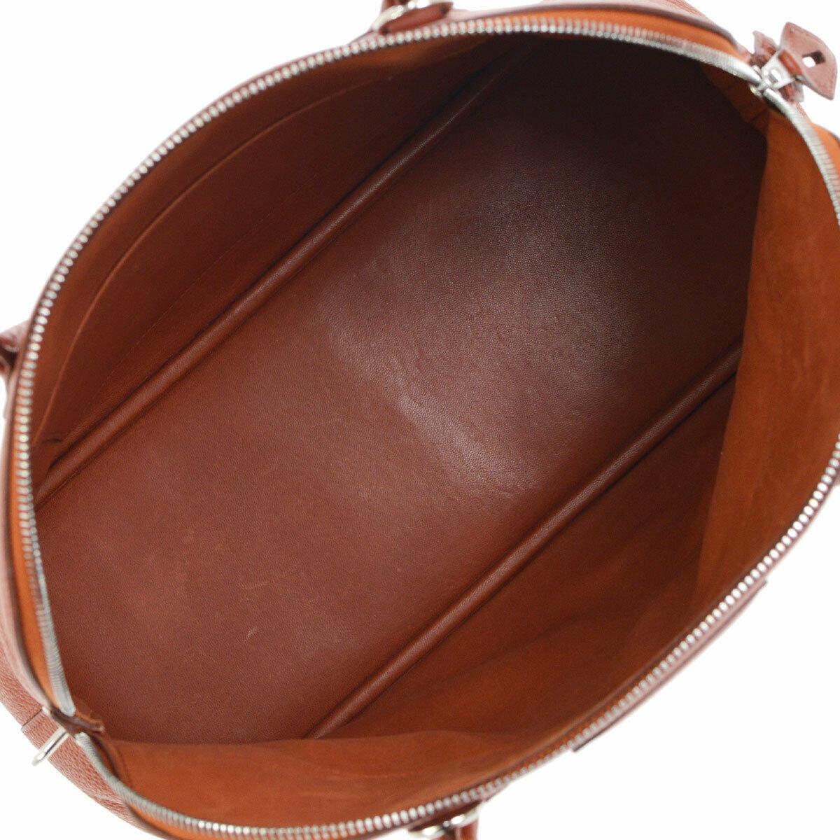 Hermes Leather Carryall Top Handle Satchel Tote Bag 1