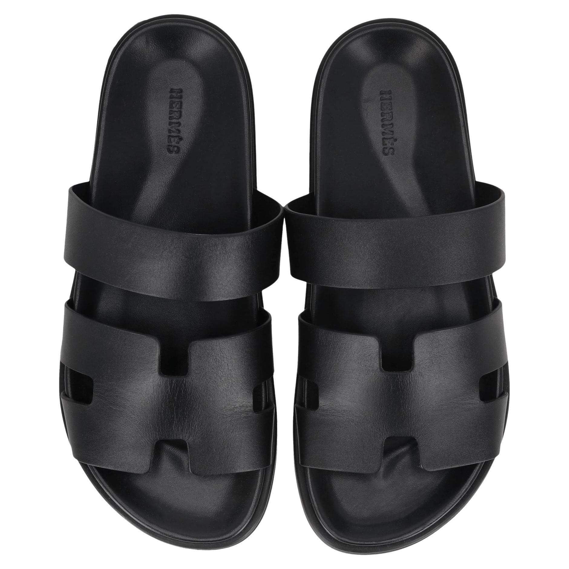 Hermes Leder Chypre Sandalen