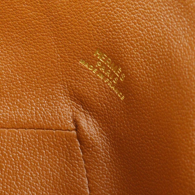 Hermes Leather Cognac Leather Gold Small Top Handle Satchel Shoulder ...