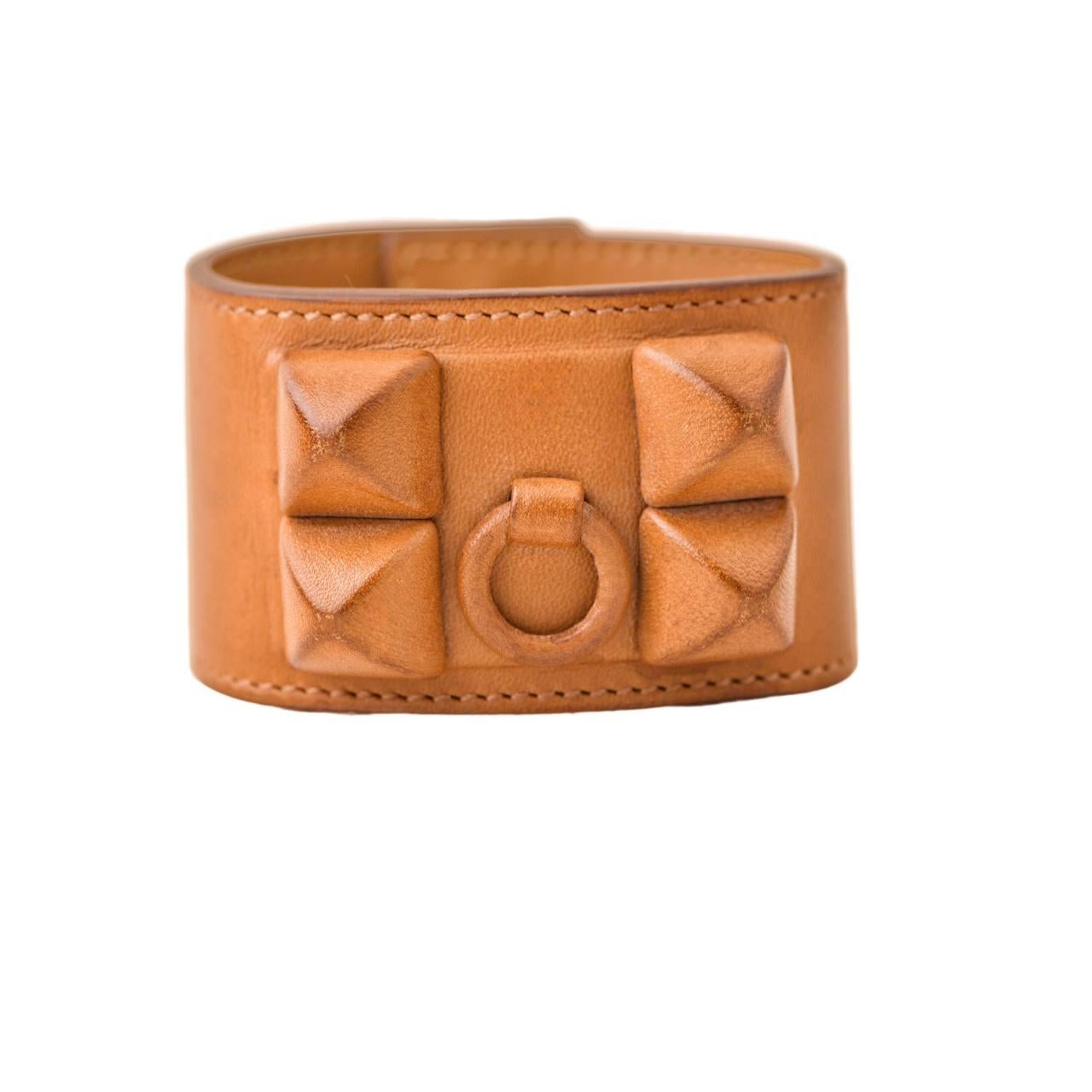 Hermès Leather Collier de Chien Shadow Cuff T2