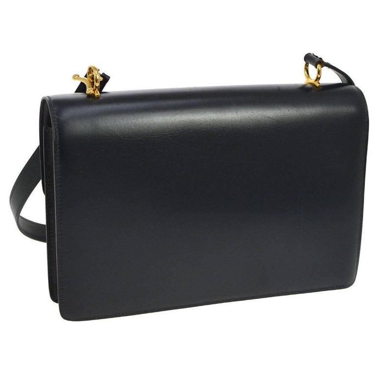 Hermes Leather Gold Circle Toggle 2 in 1 Clutch Evening Shoulder Flap ...
