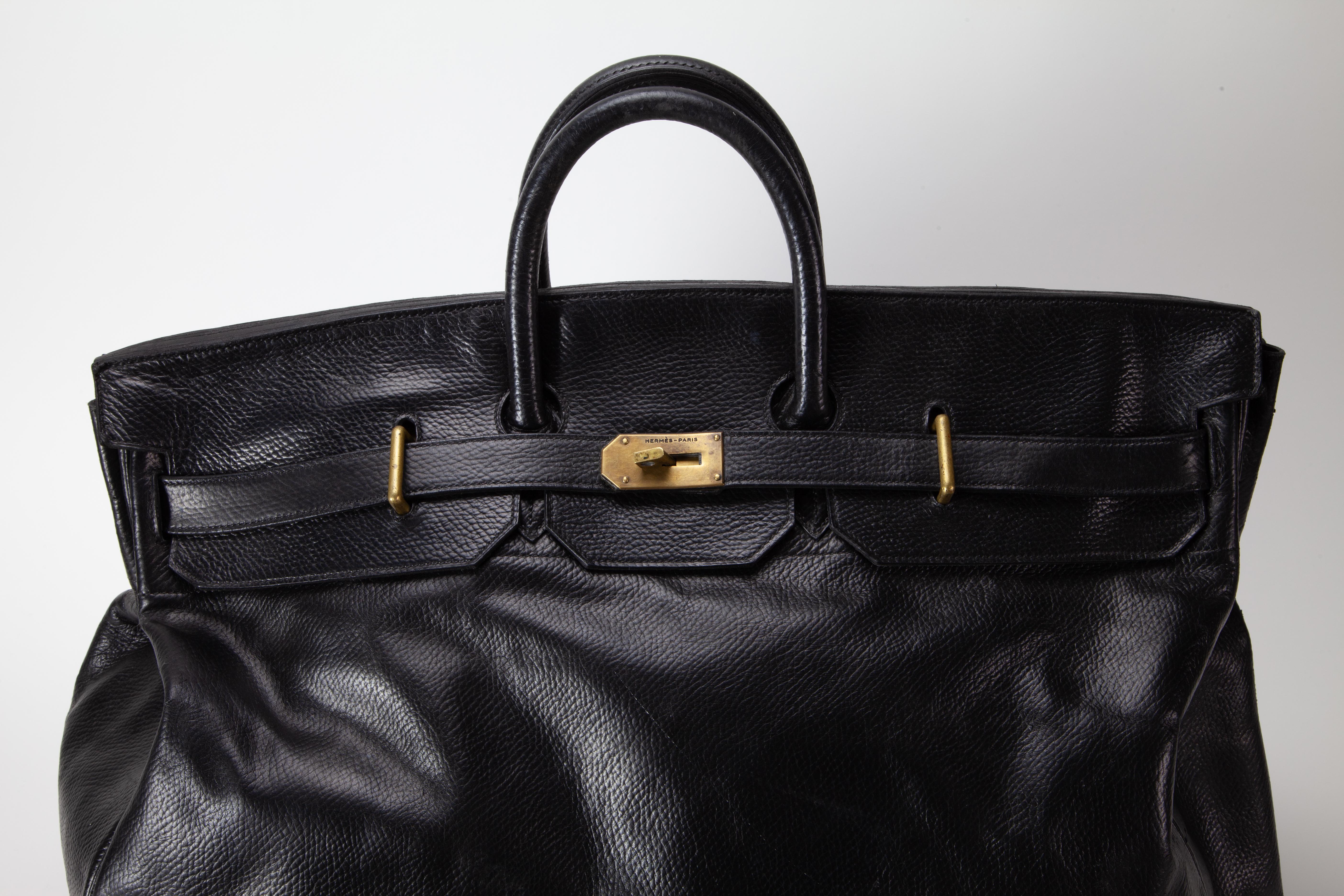 For your consideration is one of the most rare, and spectacular bags we have ever come across. This bag is in incredible structural condition, with many years of life left it. At 55cm, this is one of the largest bags Hermes ever made. All corners