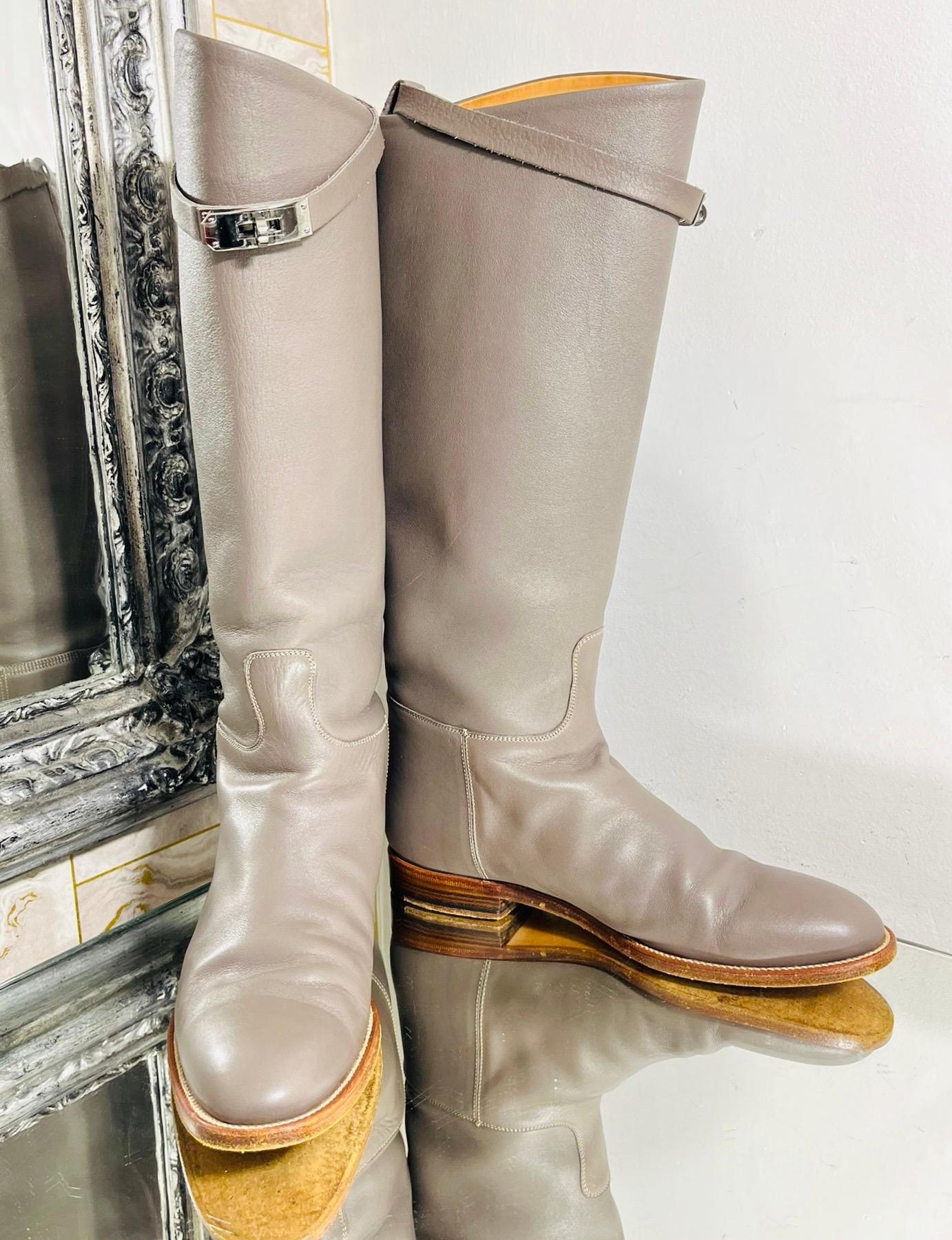 Brown Hermes Leather Jumping Boots