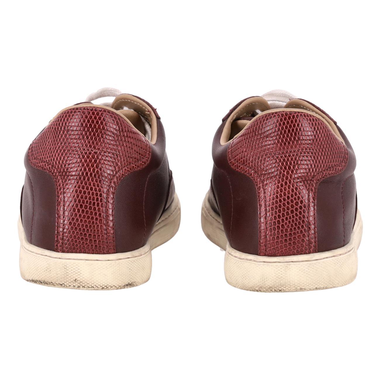 Hermes - Baskets 'H' en cuir et peau de lézard Excellent état - En vente à London, GB