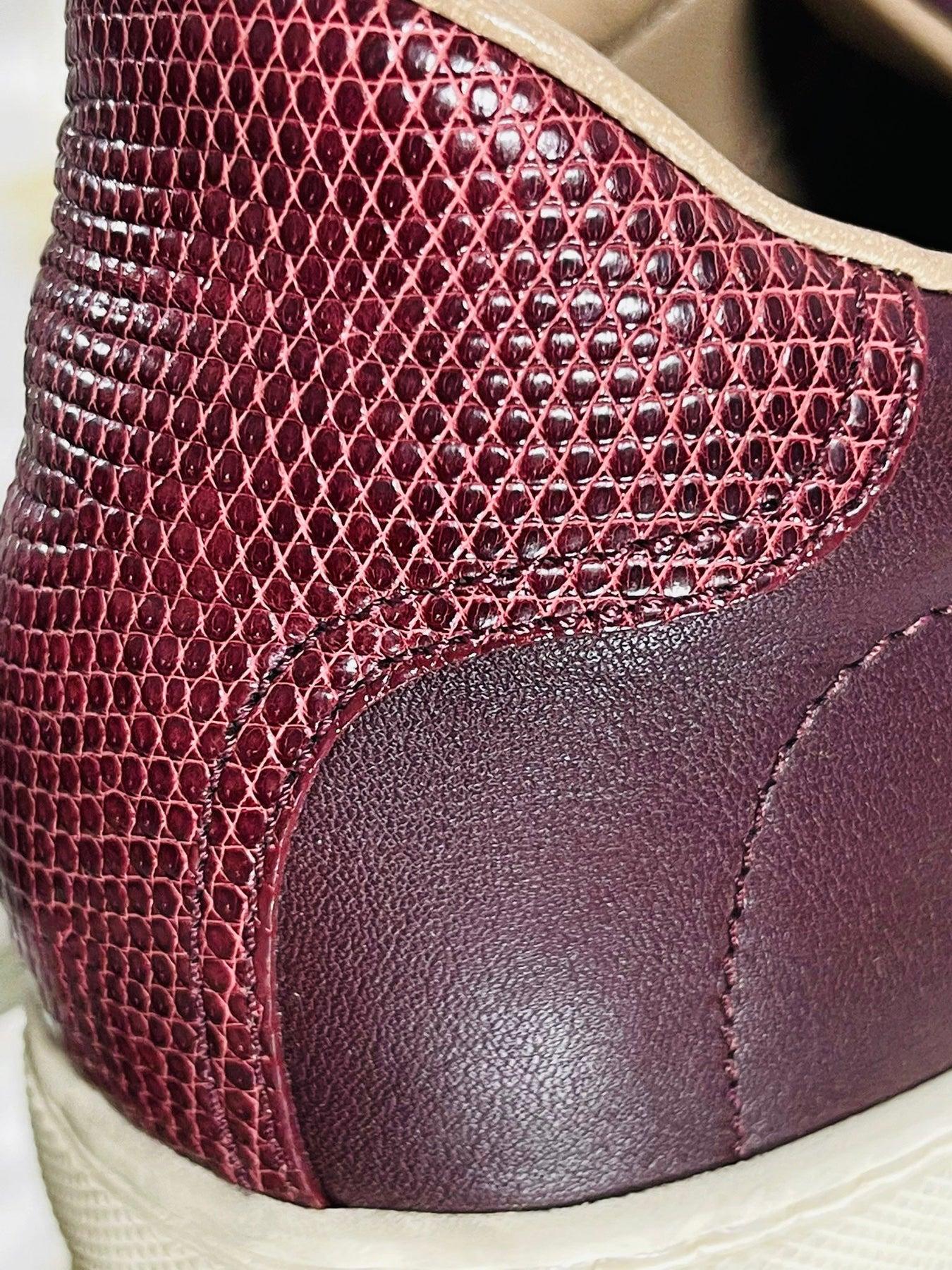 Hermes Leather & Lizard Skin 'H' Sneakers For Sale 2
