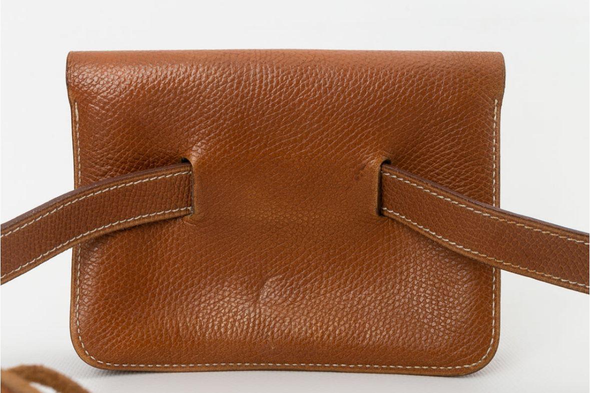 Women's Hermès Leather Pouch-Belt For Sale