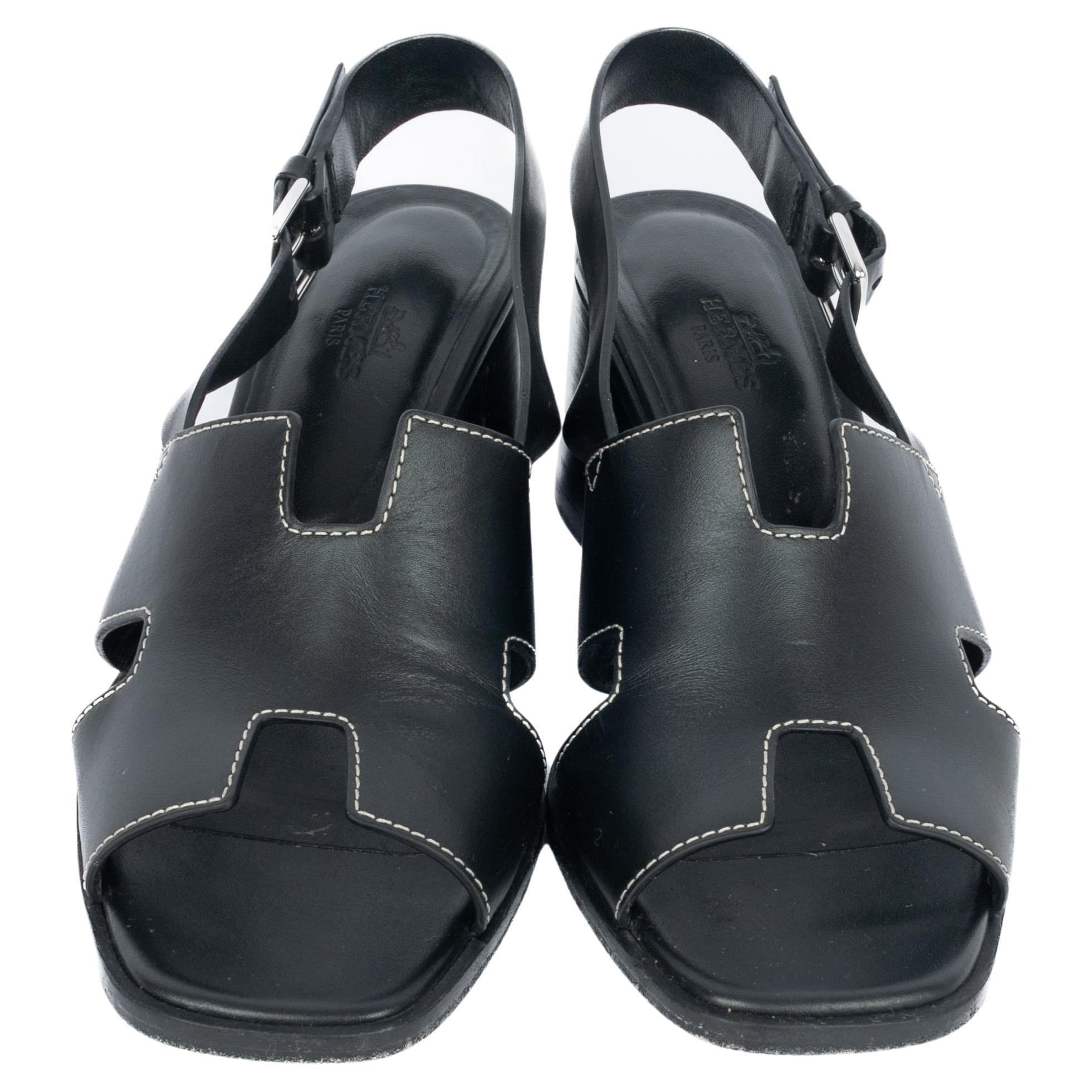 Hermès leather sandals 
Elbe 60

