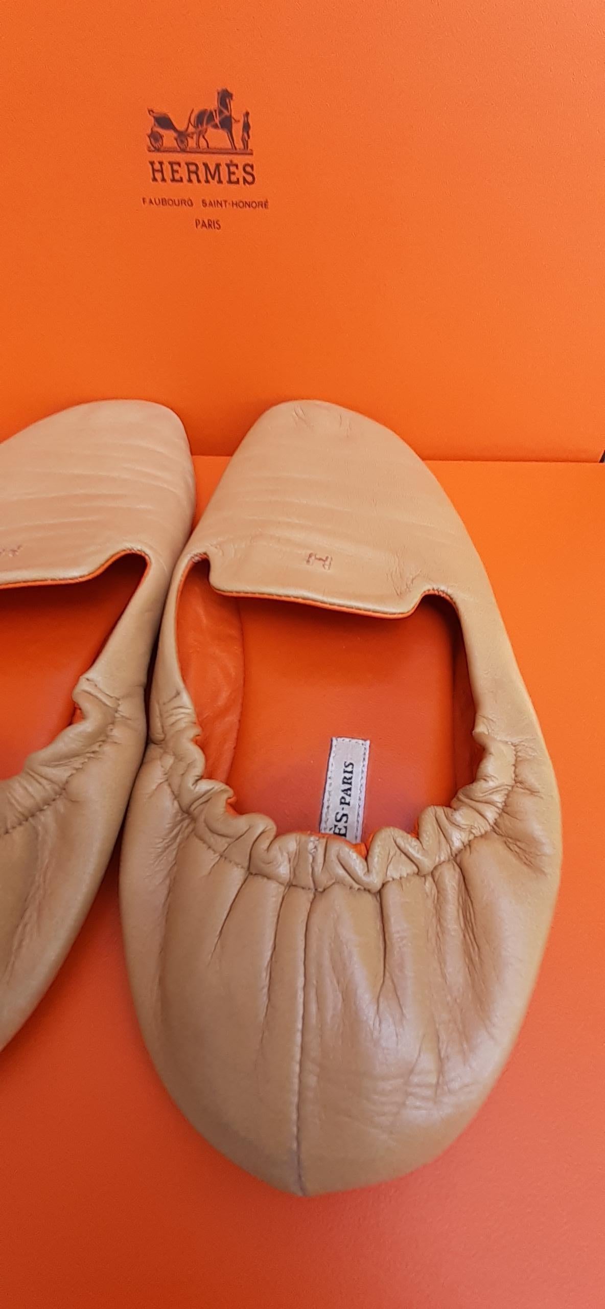 Beige Hermès Leather Shoes Slippers Size 37 FR 