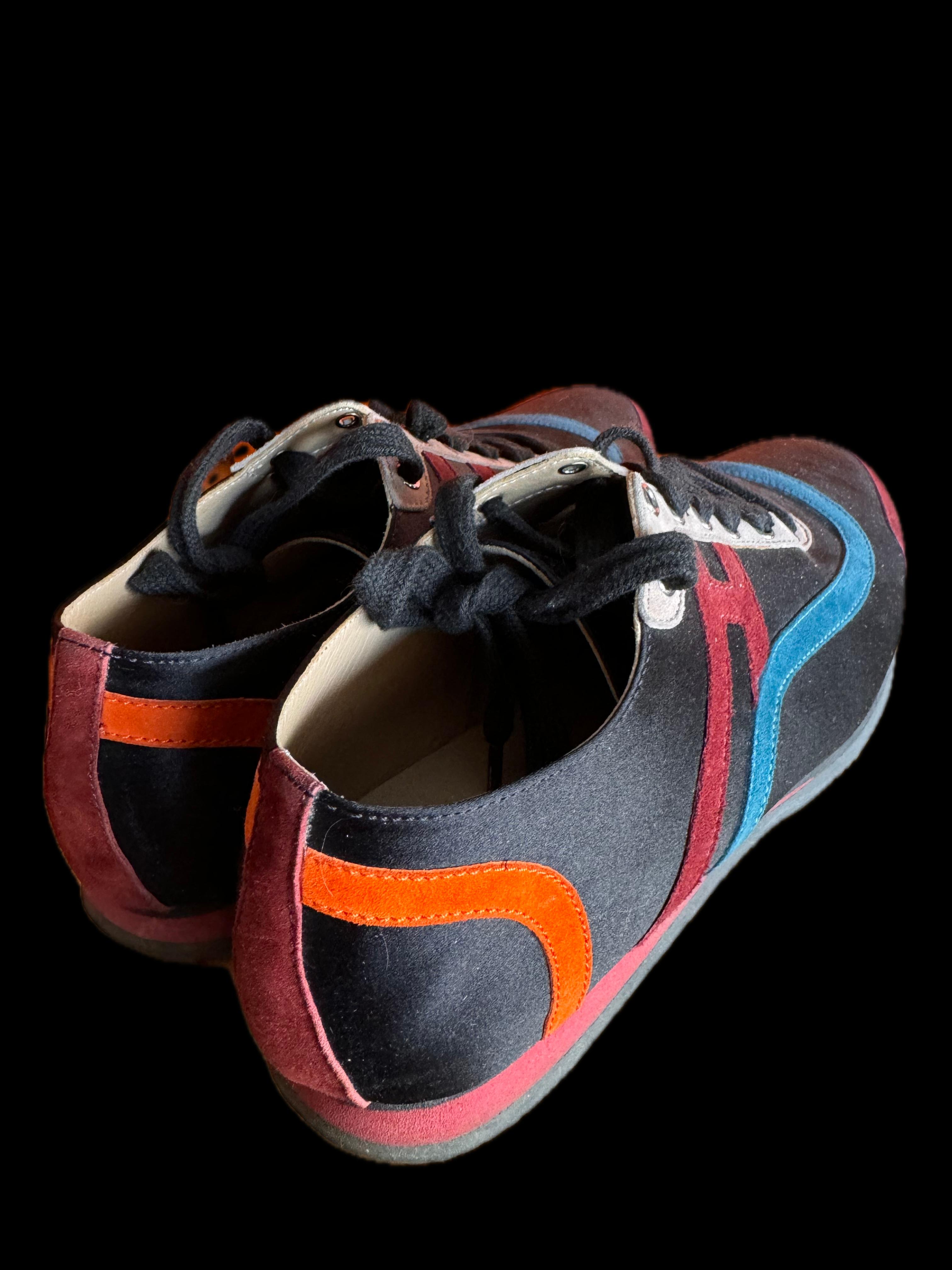 Hermes Leather Silk Sneaker size 38  Excellent état - En vente à Toronto, CA