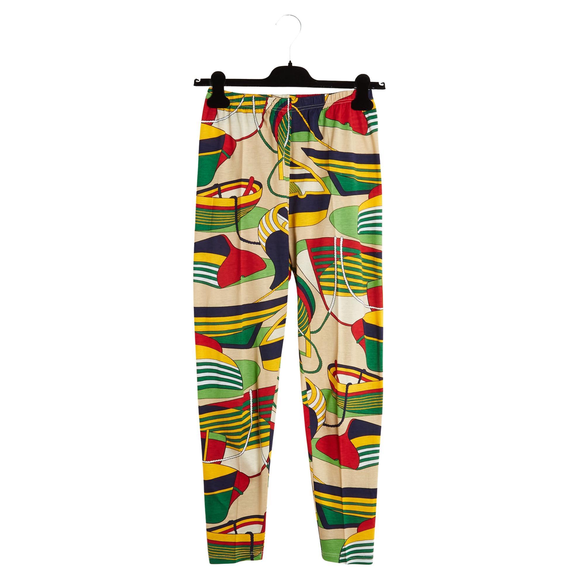 Hermès Legging FR38 Thalassa Cotton Jersey Leggings Pants Intl M US28 Hermes in vendita