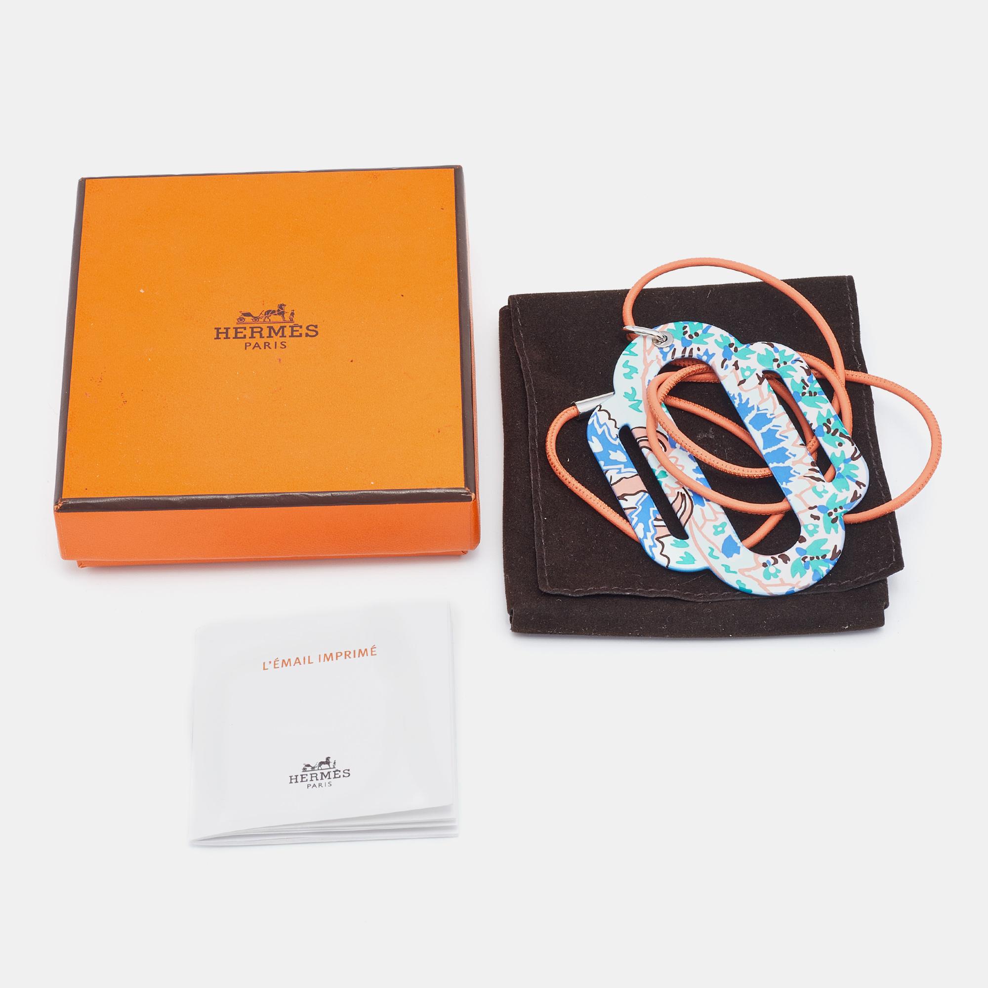 Hermès L'email Imprime Collier pendentif Attelage en émail imprimé 1