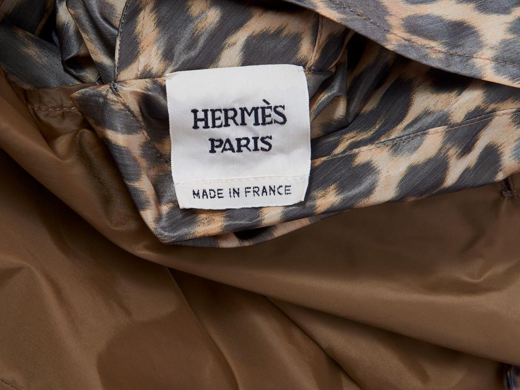 Women's Hermès Leopard Pattern Belted Trench