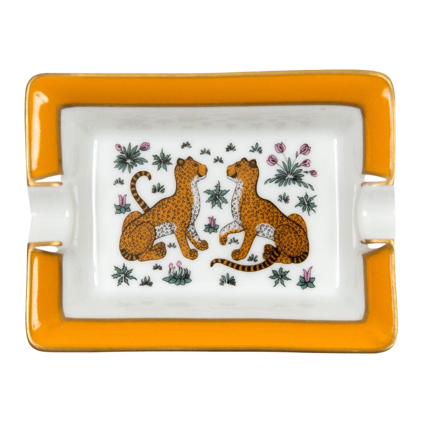 Posacenere o organizer in porcellana leopardata di Hermes di piccole dimensioni
