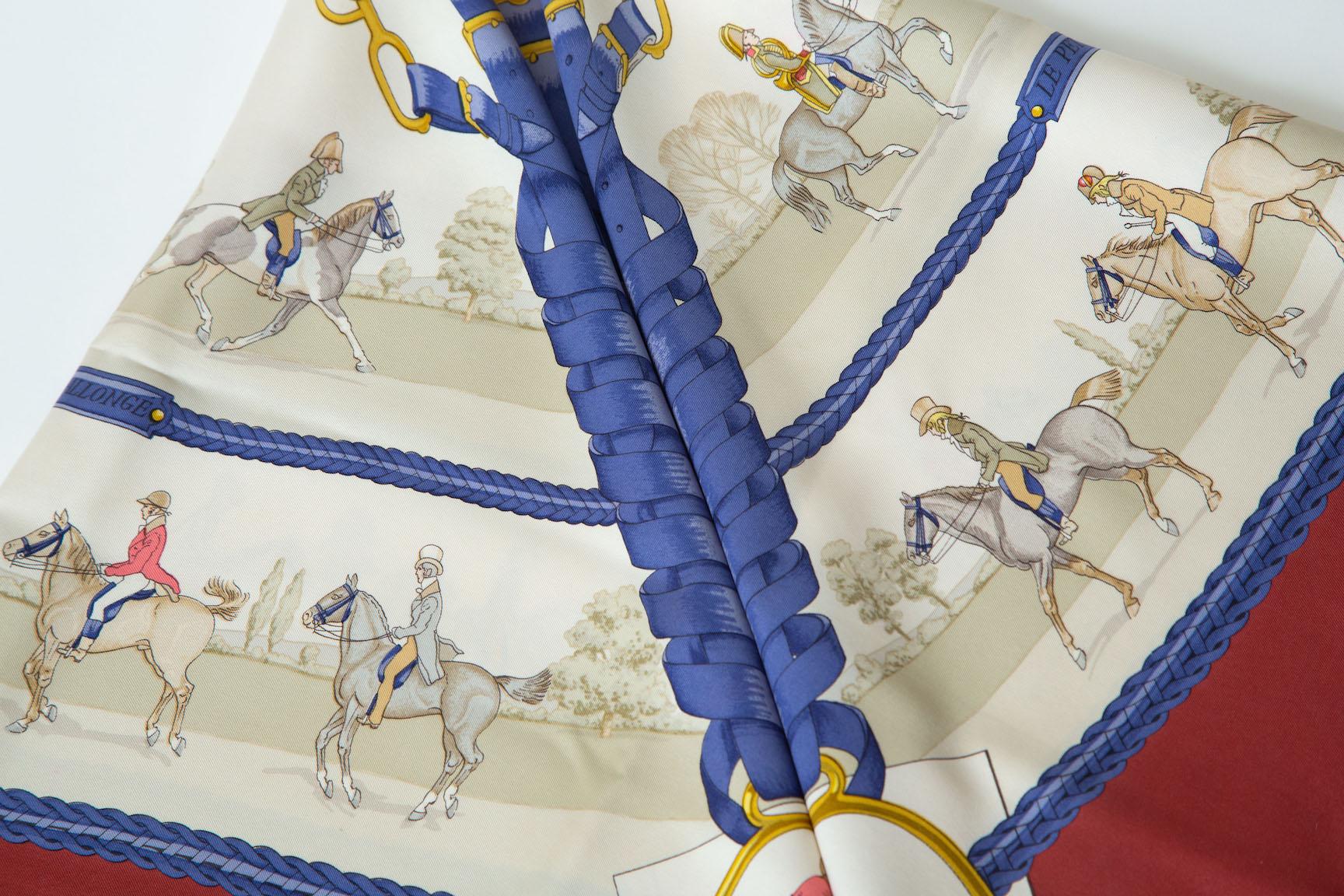 Hermes Les Allures Du Cheval Silk Scarf Vintage 1