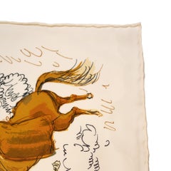 Hermès "Les Amazones" Silk Twill Scarf by Jean-Louis Dumas, circa 1976.