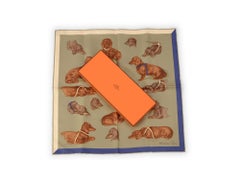 Hermès "Les Bassets" NIB Silk Gavroche