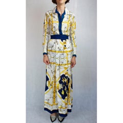 Hermès Les Bécanes skirt and maxi skirt ensemble, circa 1970s