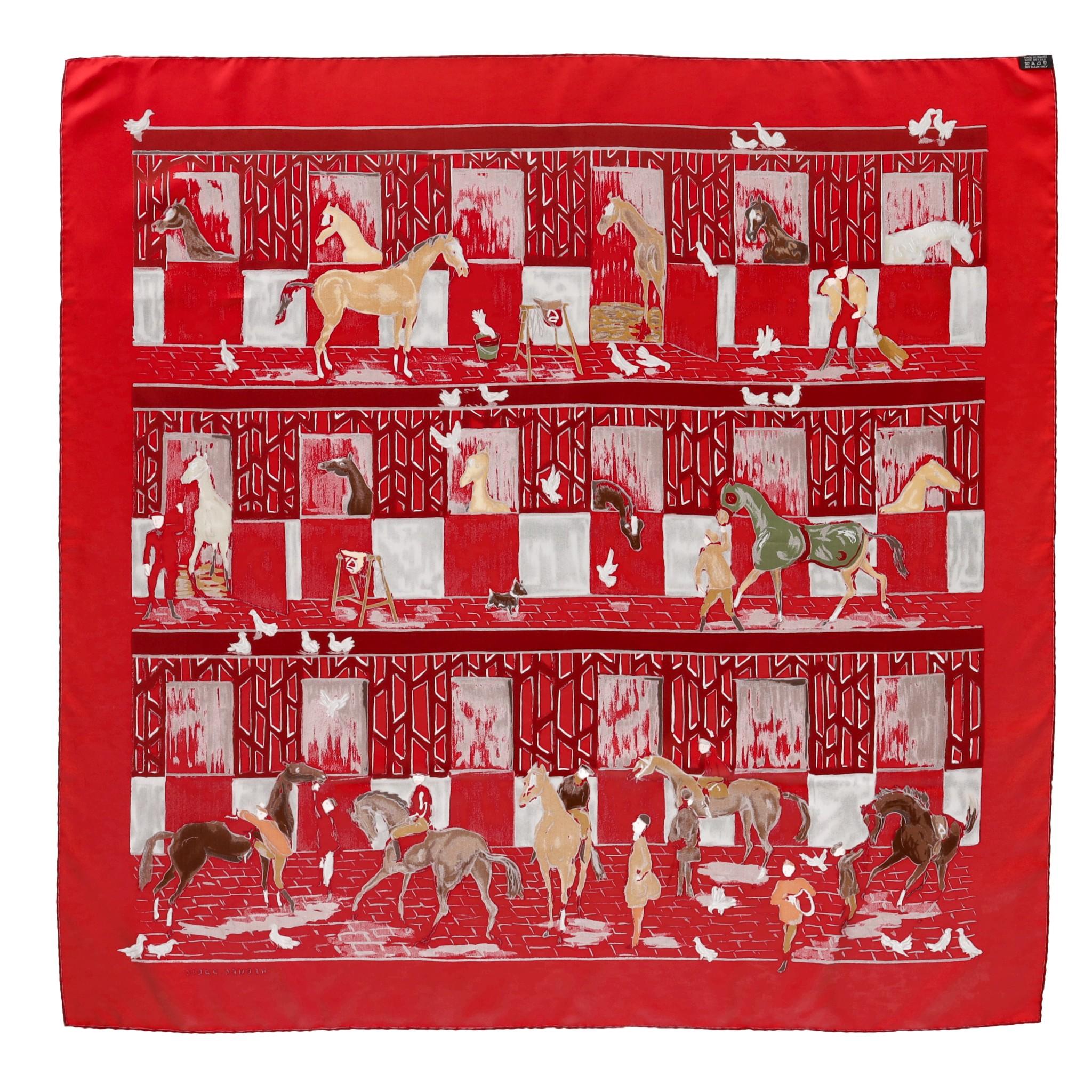 Hermes 'Les Boxes' Silk Scarf In Excellent Condition In London, GB