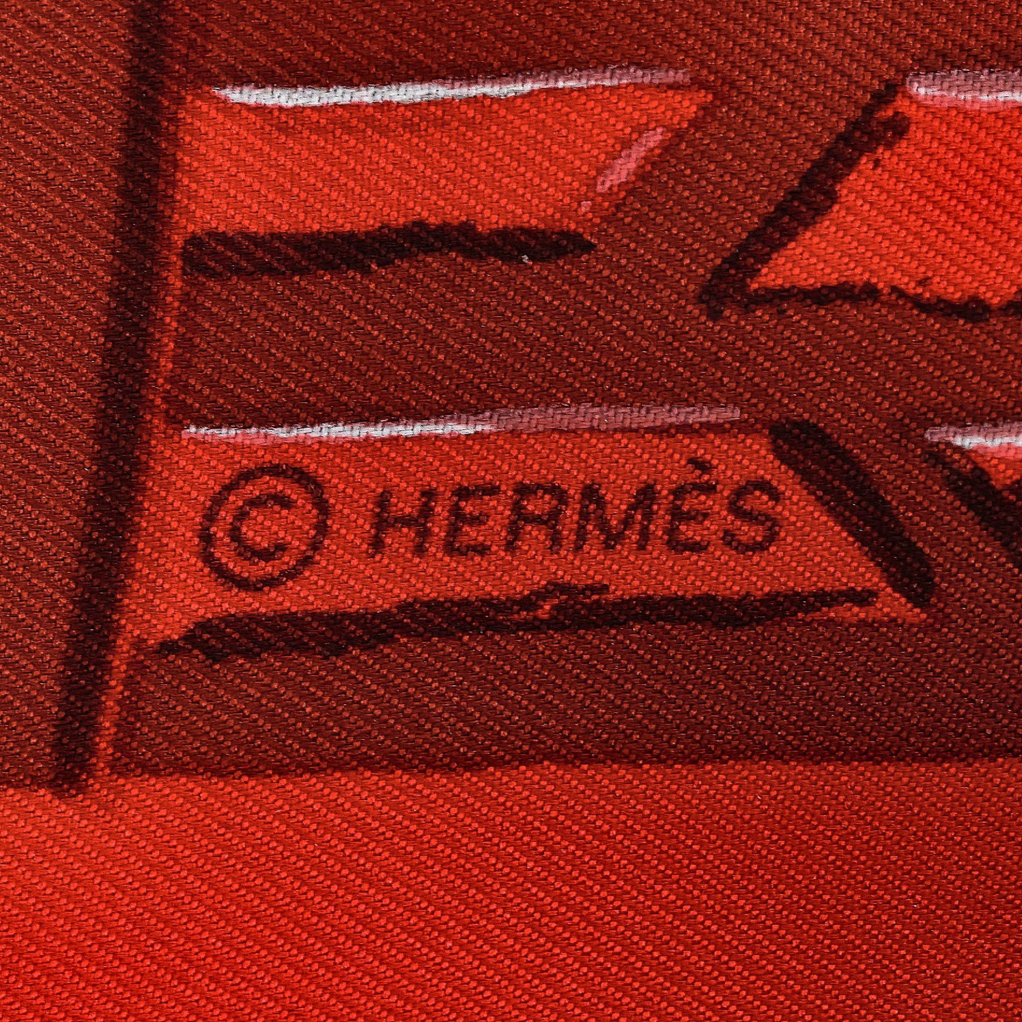 Hermes 'Les Boxes' Silk Scarf 1