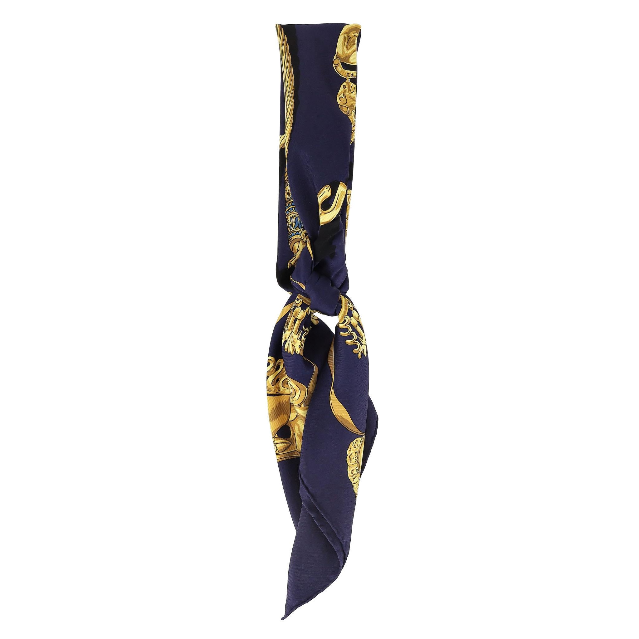 Hermes Les Cavaliers D'or Silk Scarf In Excellent Condition For Sale In London, GB