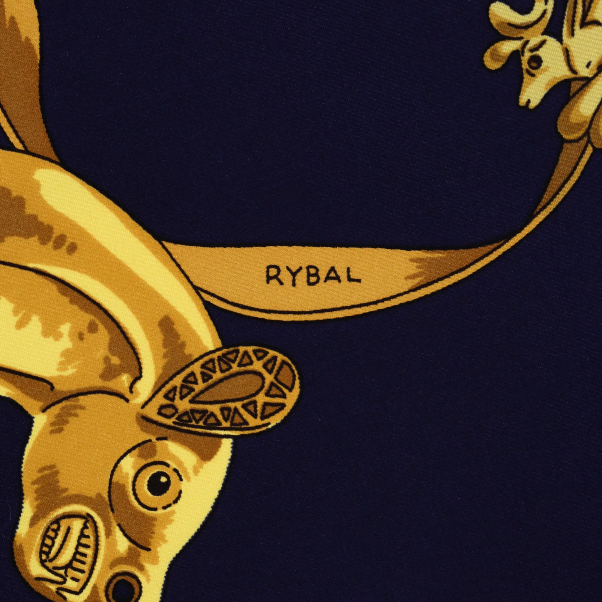 Hermes Les Cavaliers D'or Silk Scarf For Sale 1