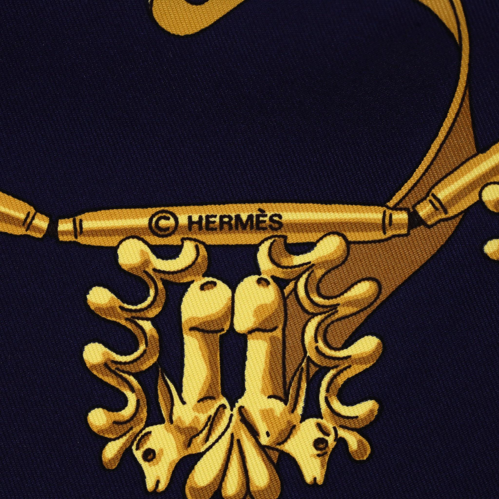 Hermes Les Cavaliers D'or Silk Scarf For Sale 2