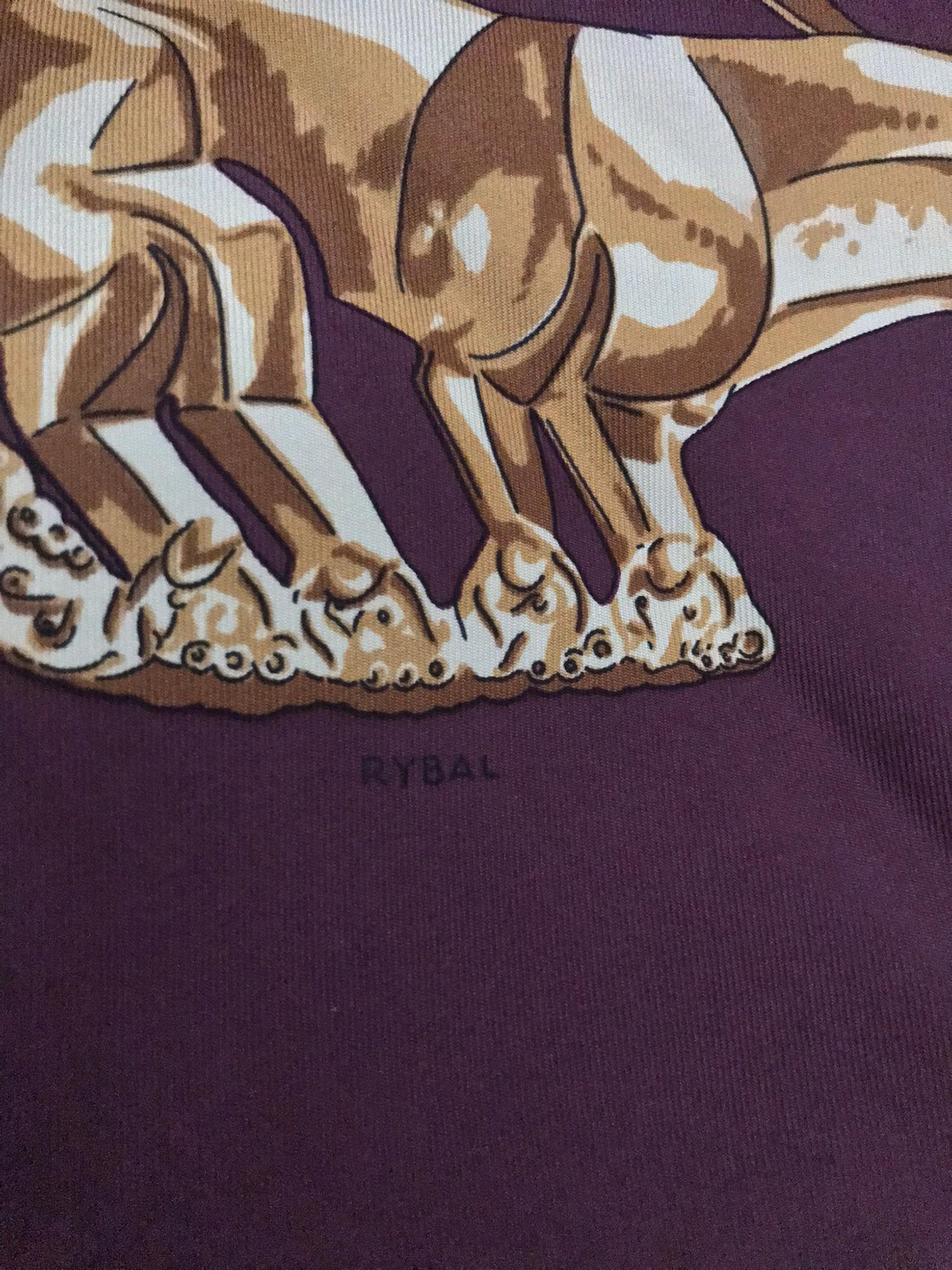 Hermes Les Cavaliers D'Or Silk Twill Scarf designed by Vladimir Rybaltchenko 1