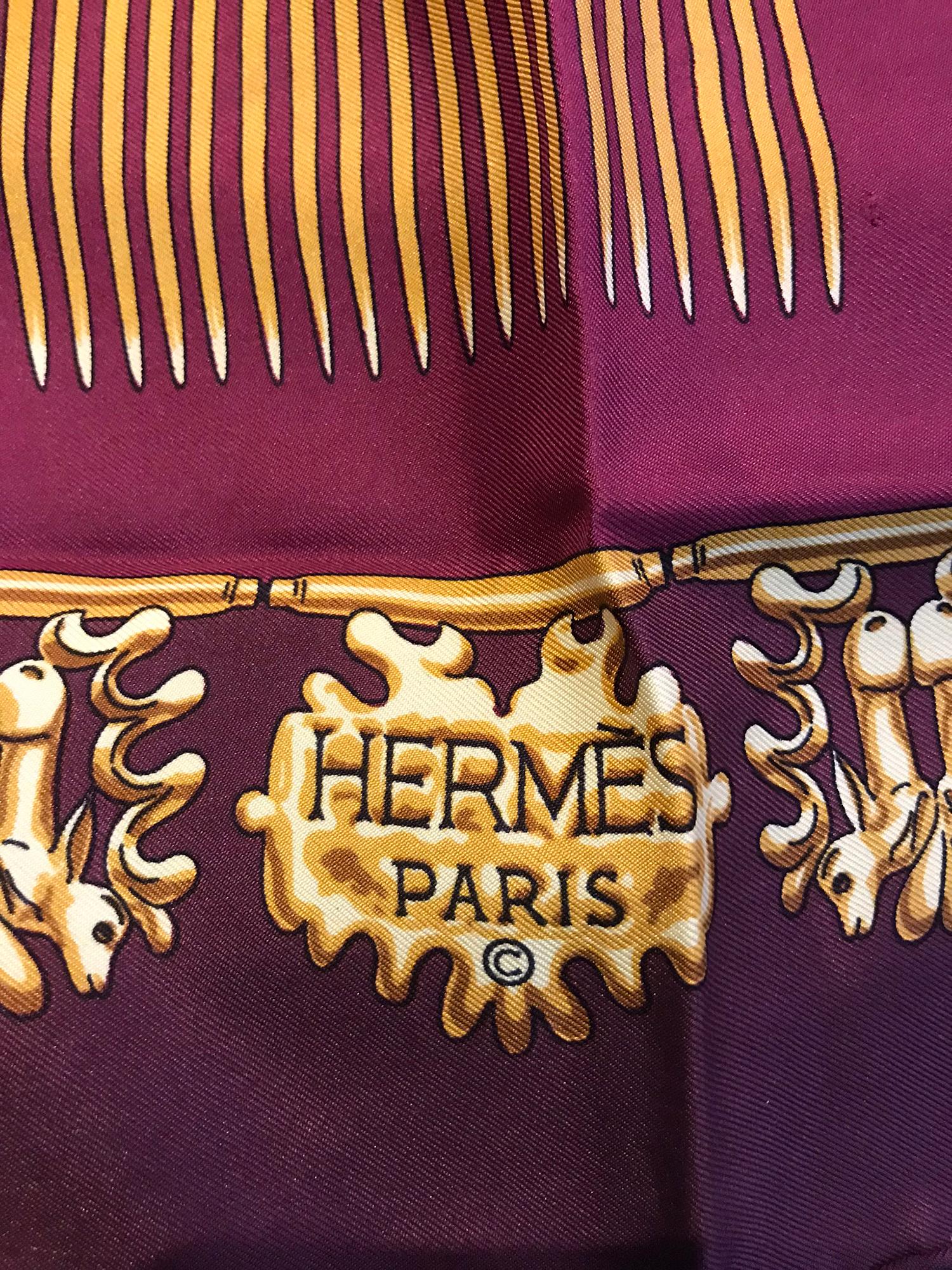 Hermes Les Cavaliers D'Or Silk Twill Scarf designed by Vladimir Rybaltchenko  2