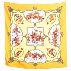Pañuelo de seda Hermes Les Chevaux des Moghols by J. de Fougerolle