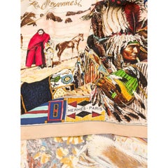 Hermès Les Cheyennes printed silk scarf