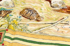 Hermès Les Cheyennes Silk Blue Scarf