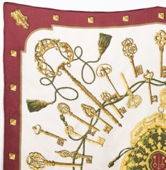 Hermes Les Clefs by Cathy Latham Silk Scarf
