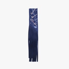 Hermès Les Clés à Pois Fringed Twilly Bleu Marine - '20s