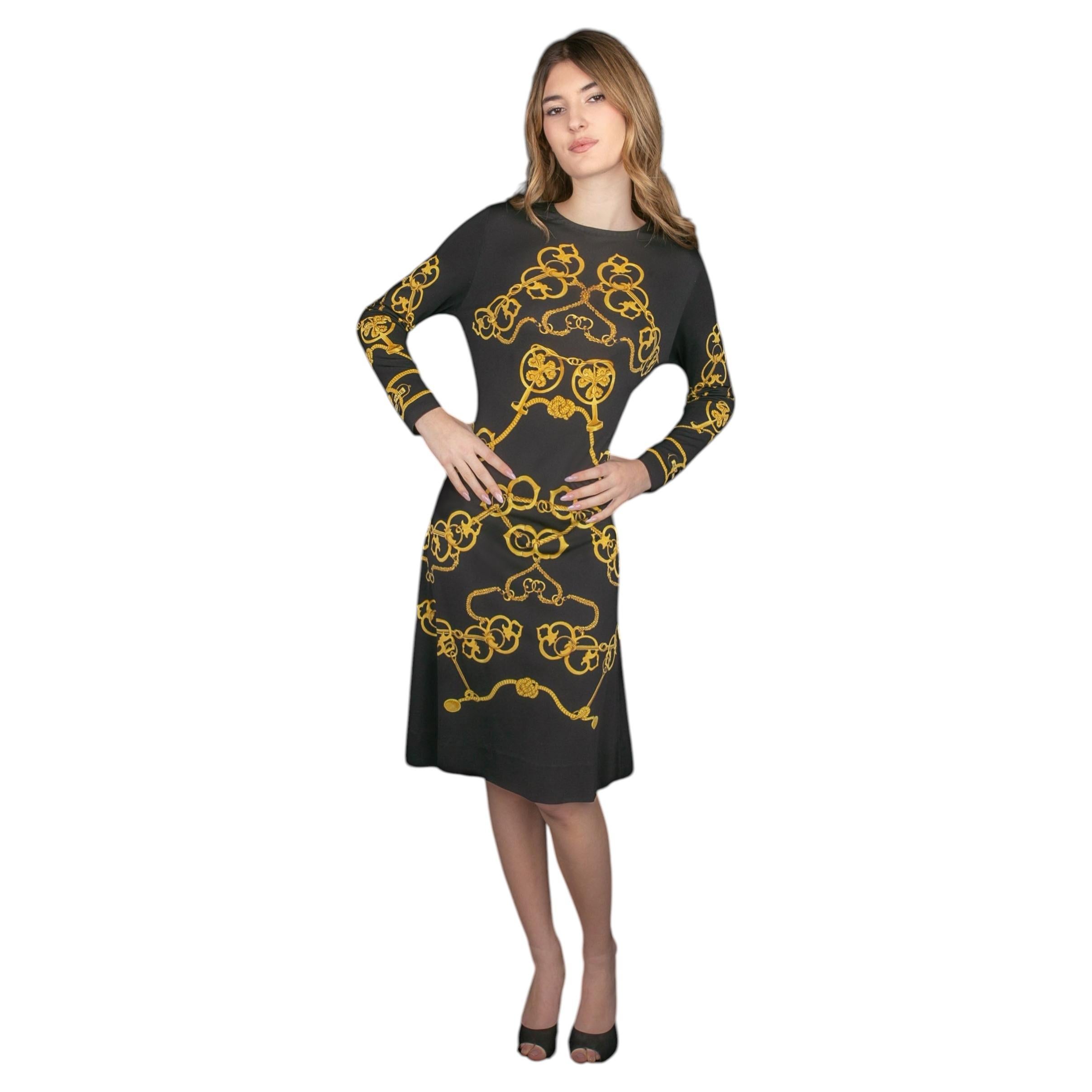 Hermès "Les Clés" dress by Claude Brouet circa 1985 For Sale