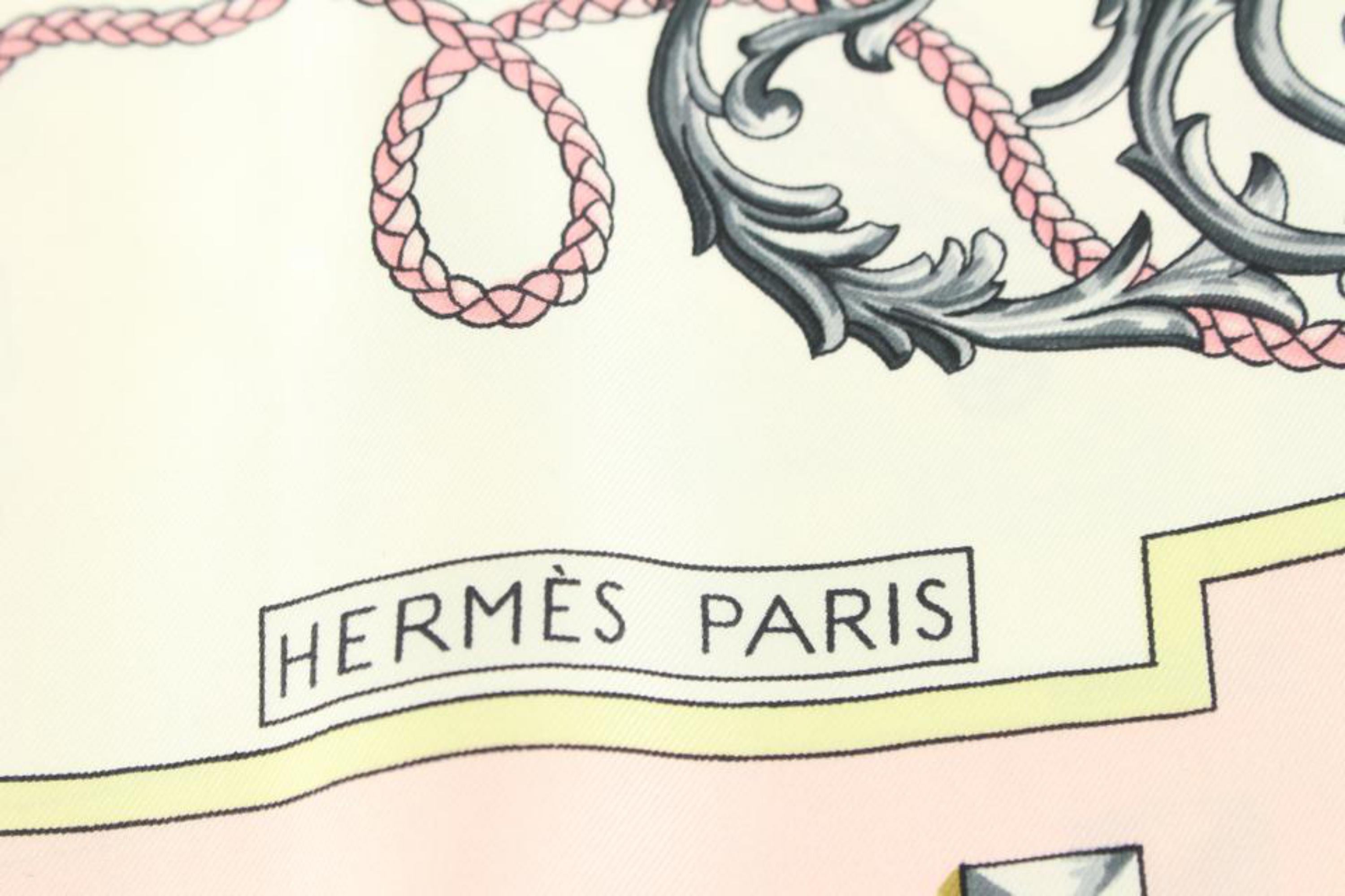 Hermès Les Cles Pink Silk Scarf 77h523s 7