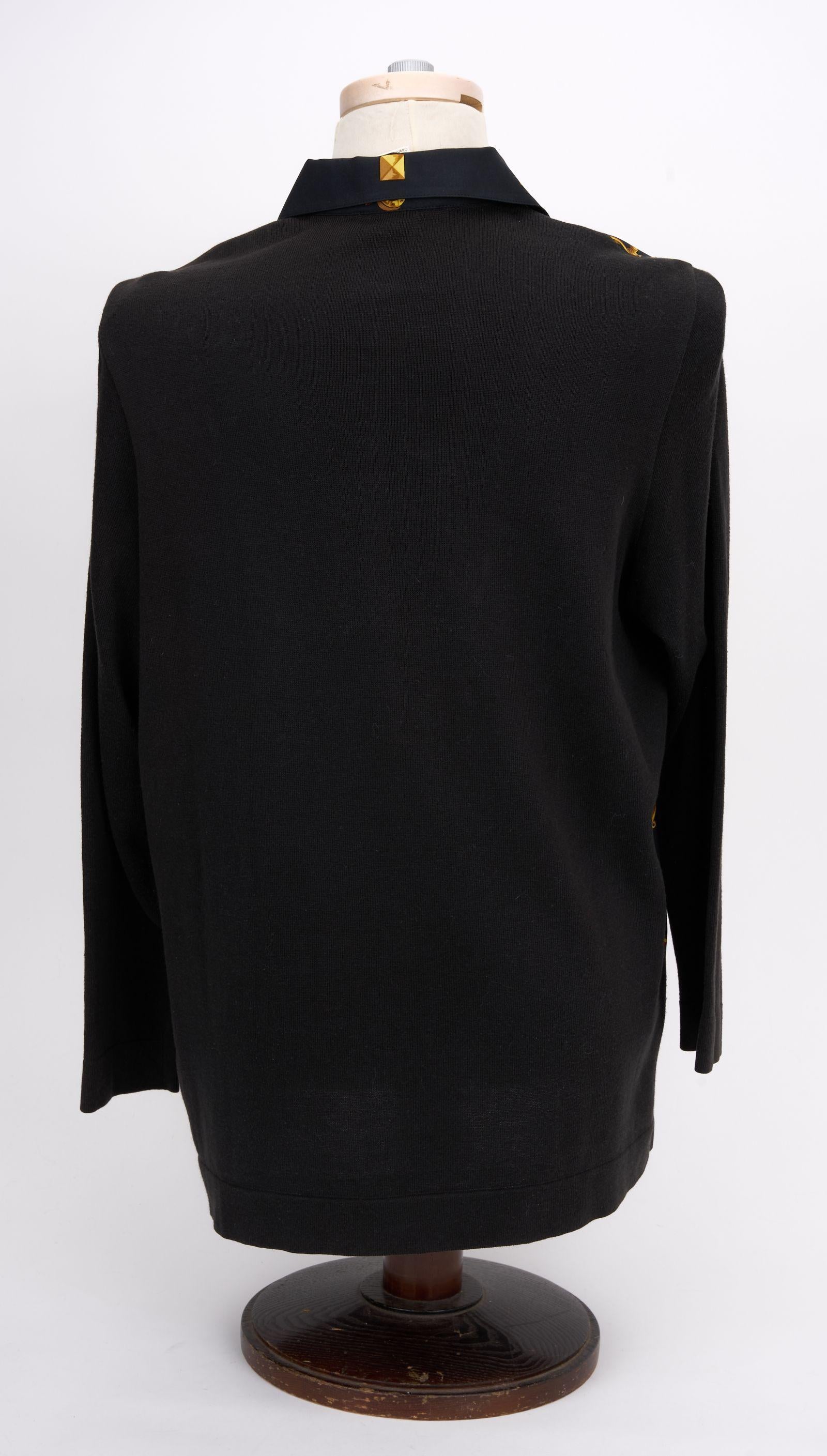 Nero Hermès Les Cles Renaissance Silk Shirt in vendita