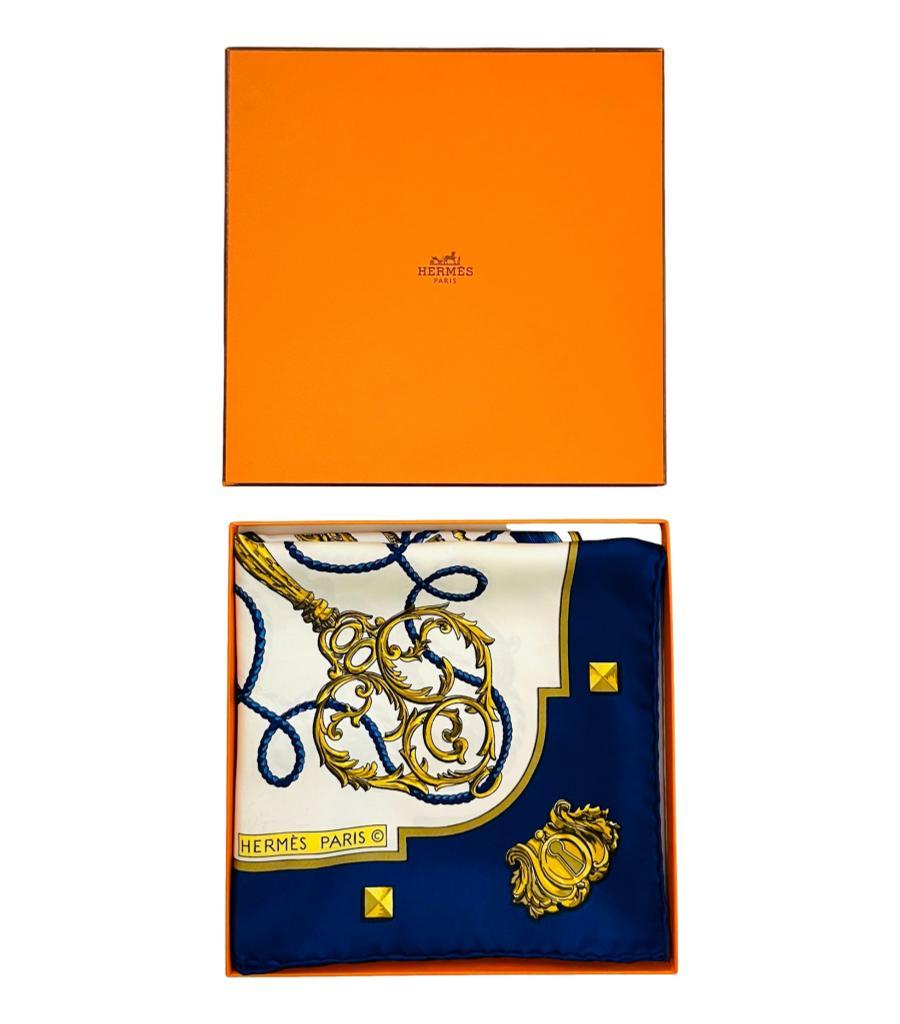 Hermes Les Cles The Keys Silk Scarf In Good Condition For Sale In London, GB