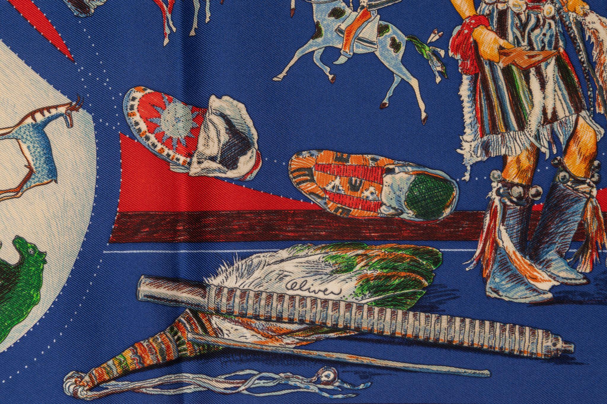 Hermes Les Danses Des Indiennes Scarf In Excellent Condition In West Hollywood, CA