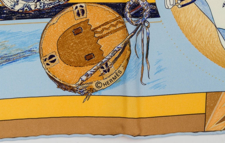 Carré Hermès Les Danses Des Indiens Par Kermit Oliver, 36 Pouces, Soie - Excellent état