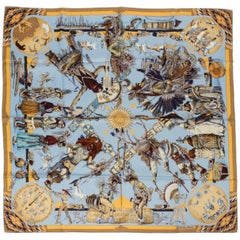 Vintage Hermès Les Danses des Indiens Silk Scarf